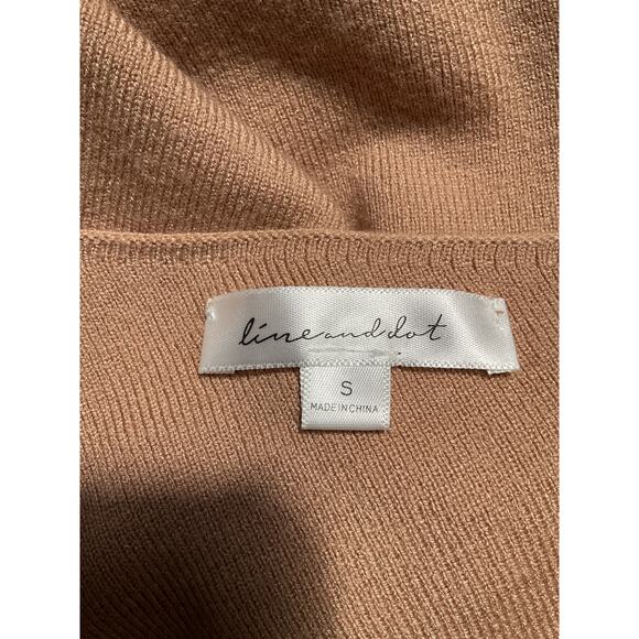 Line & Dot 'Favorite' Tan Off Shoulder Sweater Size S - Picture 4 of 5